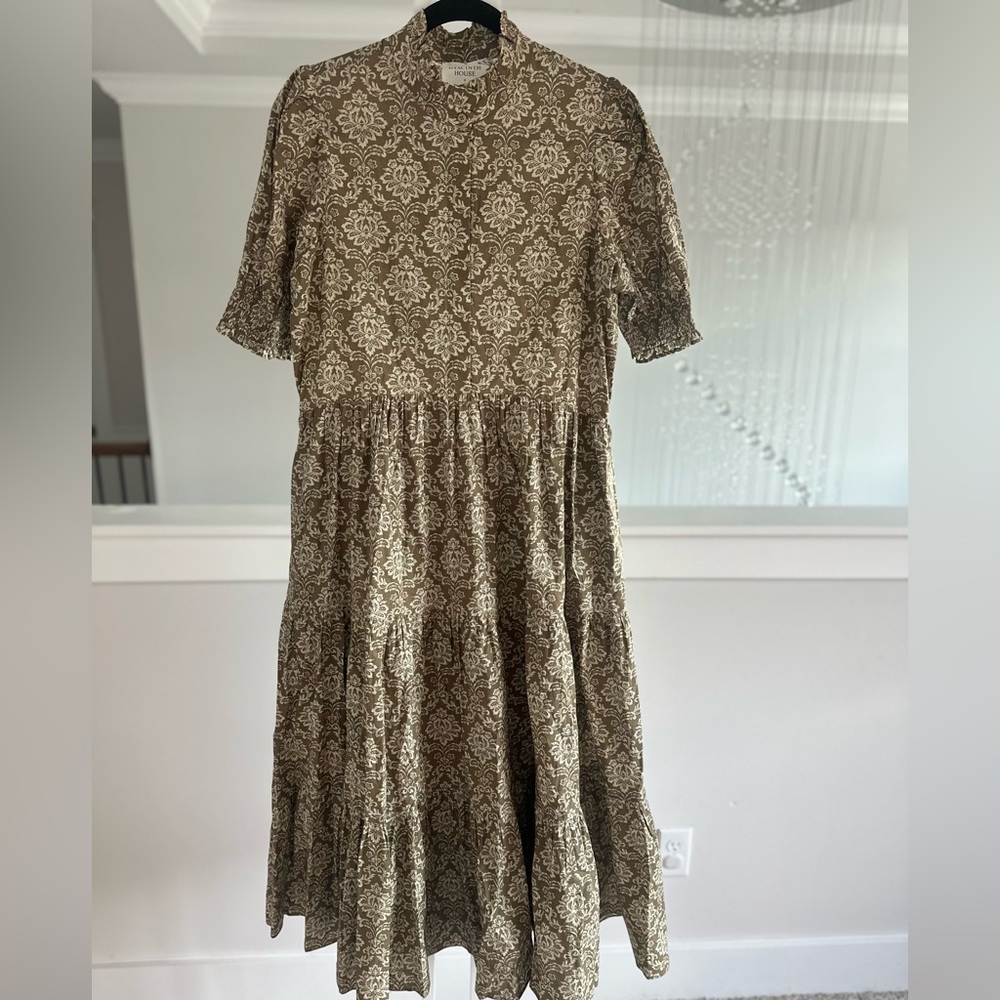 Tuckernuck Hyacinth House Moss Print Green Midi Dress - Picture 9 of 10